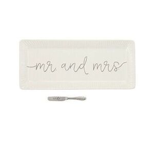 2017 Mud Pie Mr & Mrs Hostess/charcuterie tray #4075127 NEW wedding